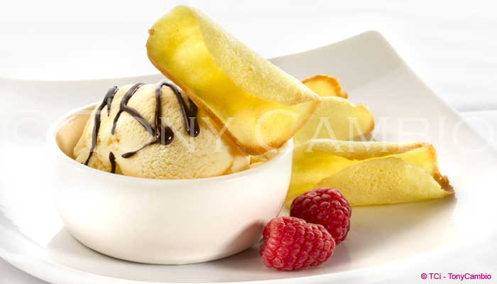 Ice Cream with raspberries